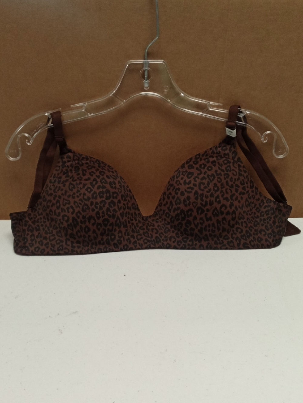 PINK Leopard Print Wireless T-Shirt Bra - Brown/Black